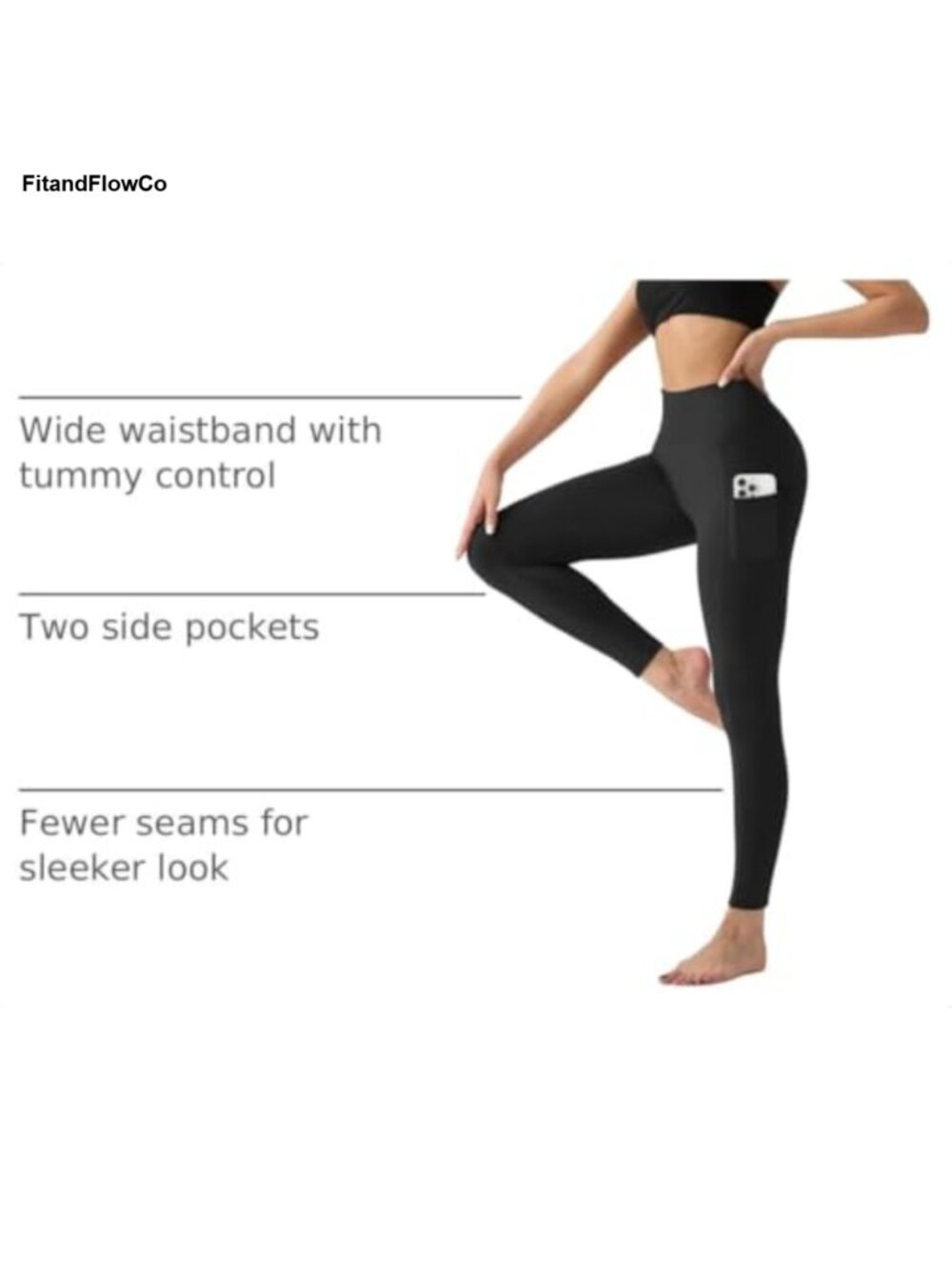 High Waisted Tummy Control Yoga Leggings Full Length Athletic Pants - Picture 3 of 6